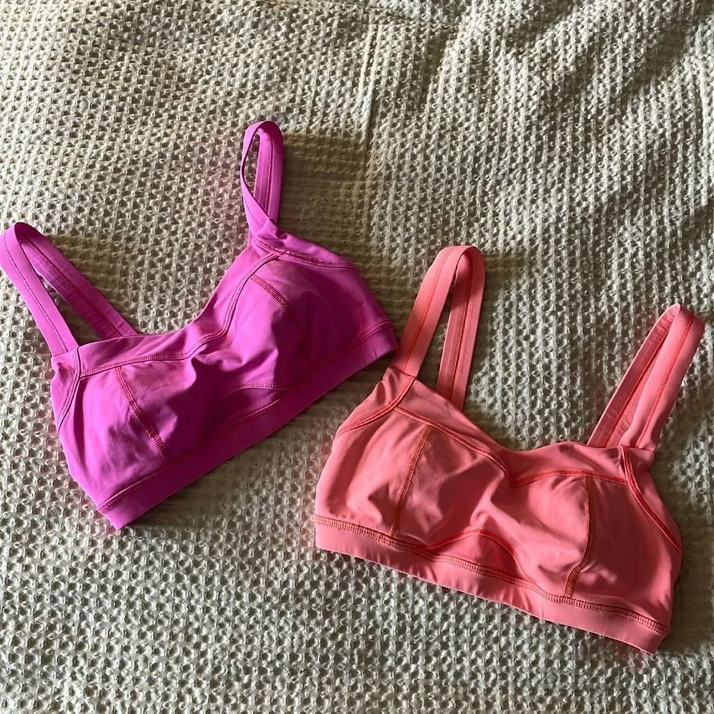 LULULEMON sports bras bundle 2 two pack lot pink orange size 4 small s